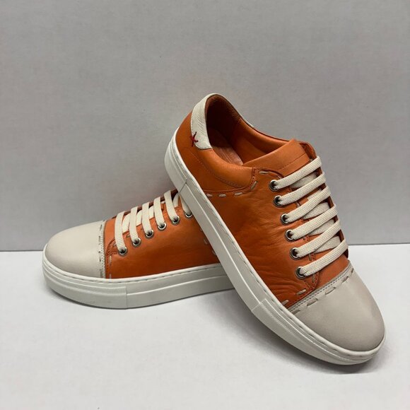 MIZ MOOZ LEATHER CASUAL LACE UP SNEAKERS ORANGE 37EU / 7US S-03 - Picture 1 of 3